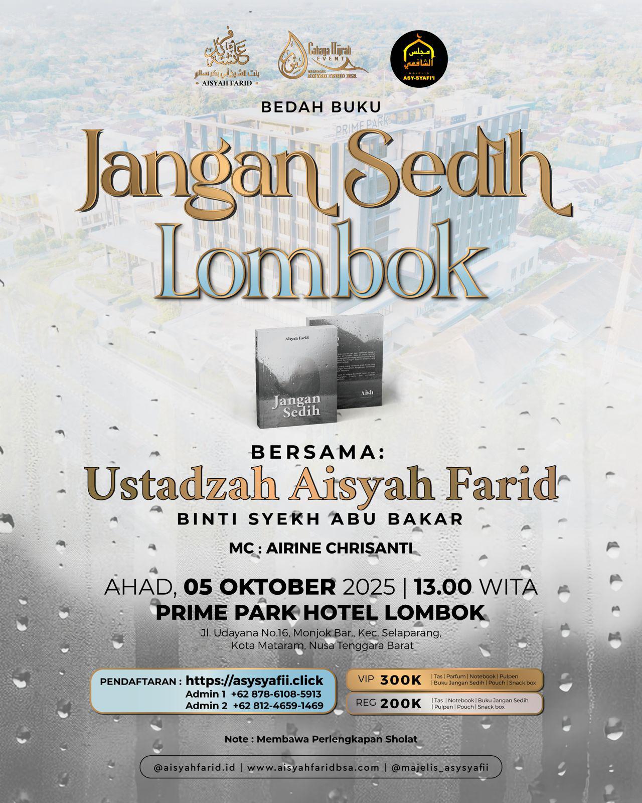 Poster Bedah Buku Jangan Sedih Lombok